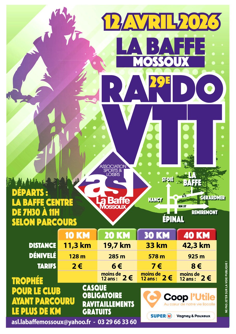 2026 Rando VTT La Baffe Mossoux affiche